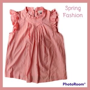 🩷 Universal Thread size XS boho ruffled sleeveless blouse top